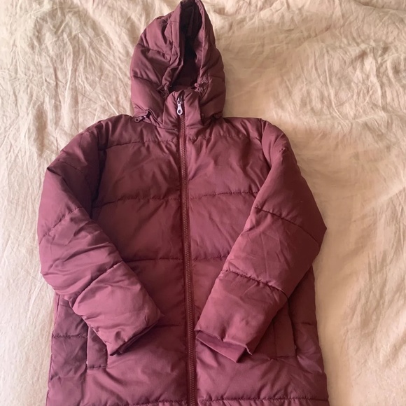 girlfriend collective Jackets & Blazers - Wine Midi Recycled Puffer